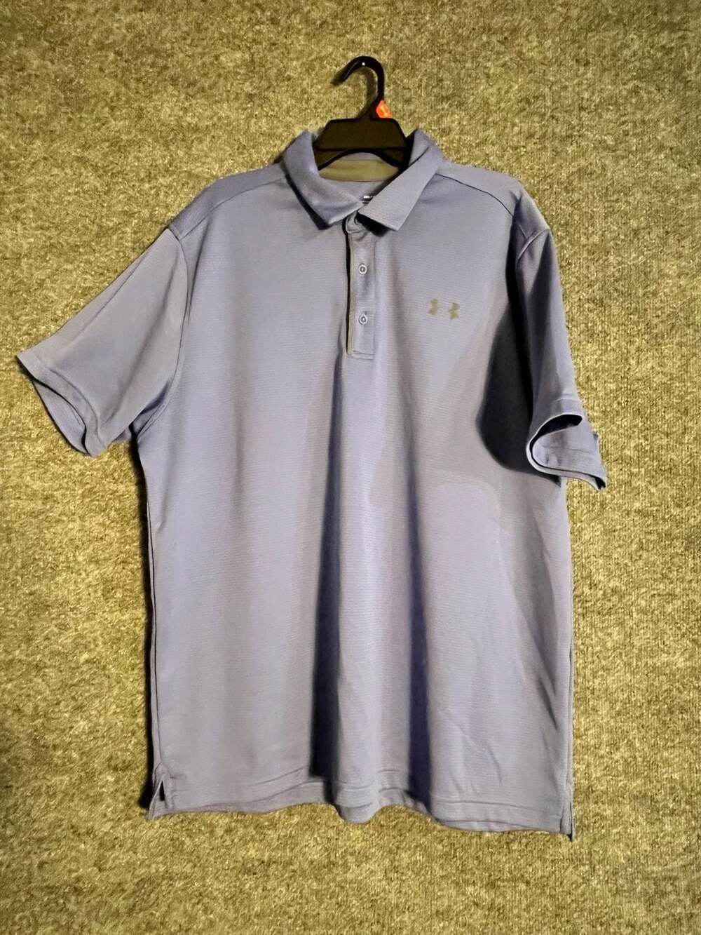 Under Armour Tech Polo Size 2XL Purple HeatGear Loose Fit007-11